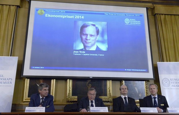 Jean Tirole é anunciado como vencedor do Nobel de Economia (Foto: Agência EFE)