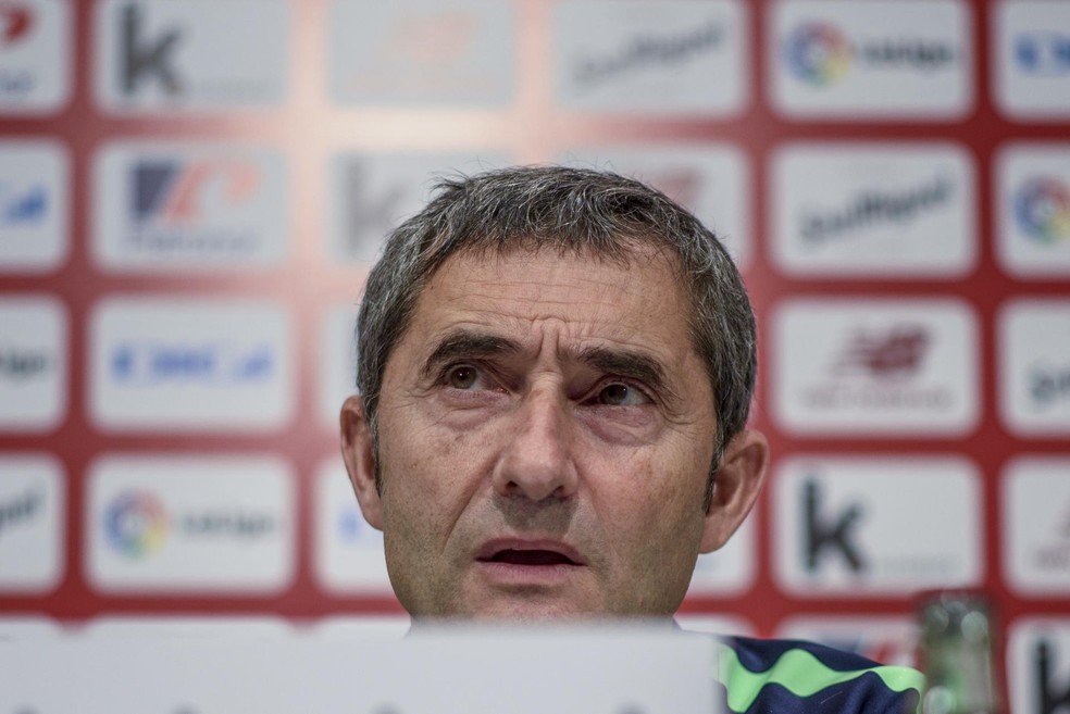 Enerso Valverde, técnico do Athletic Bilbao, em entrevista coletiva — Foto: EFE