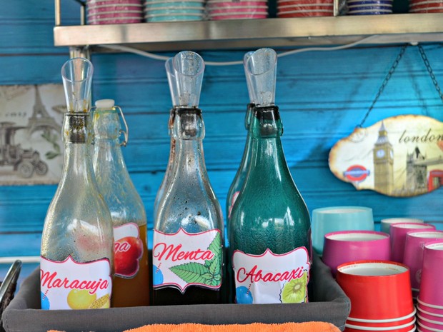 Maracujá, abacavxi e menta são alguns dos sabores vendidos em food truck de raspadinhas  (Foto: Quésia Melo/G1)