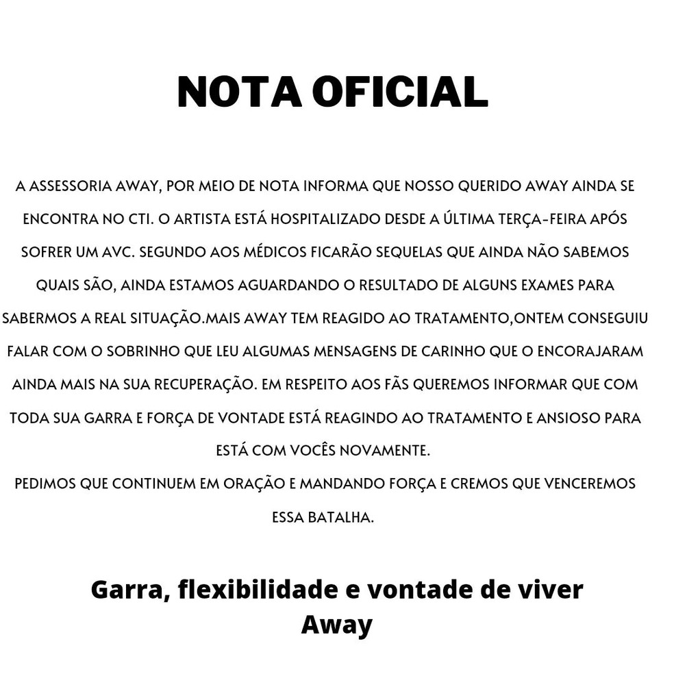 Gil Brother Away está internado em Petrópolis (RJ) — Foto: Reprodução Instagram