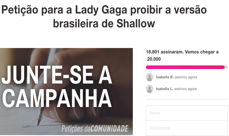 Petição pede probição de versão brasileira de Paula Fernandes (Foto: Reprodução/Instagram)