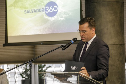 O jornalista Rodrigo Bocardi foi o apresentador e mediador do debate entre o prefeito de Salvador, ACM Neto, e os empresários presentes, que já investem na cidade