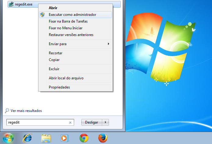 Executando o registro do Windows pelo menu Iniciar (Foto: Reprodu??o/Edivaldo Brito)