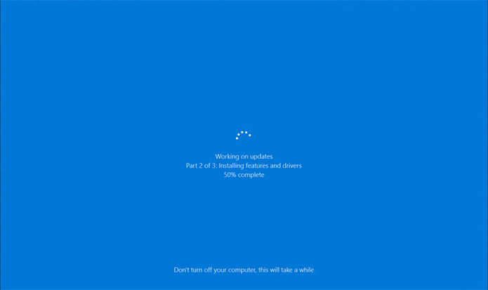 Windows 10 tem nova tela de instalação que simula update comum do sistema (Foto: Divulgação/Microsoft)