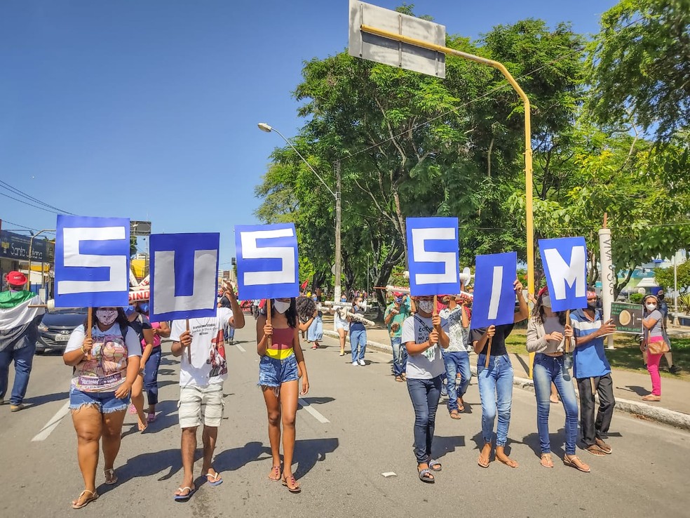 Manifestação contra o presidente Bolsonaro em Maceió — Foto: Gustavo Marinho/Arquivo Pessoal