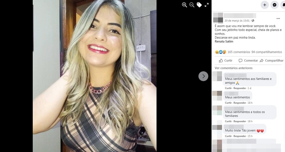 Renata Satim morreu após diagnóstico da Covid-19, em Jales (SP) — Foto: Reprodução/Facebook