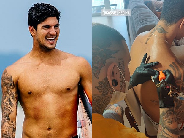 Gabriel Medina faz tatuagem nas costas (Foto: Reprodução/Instagram)