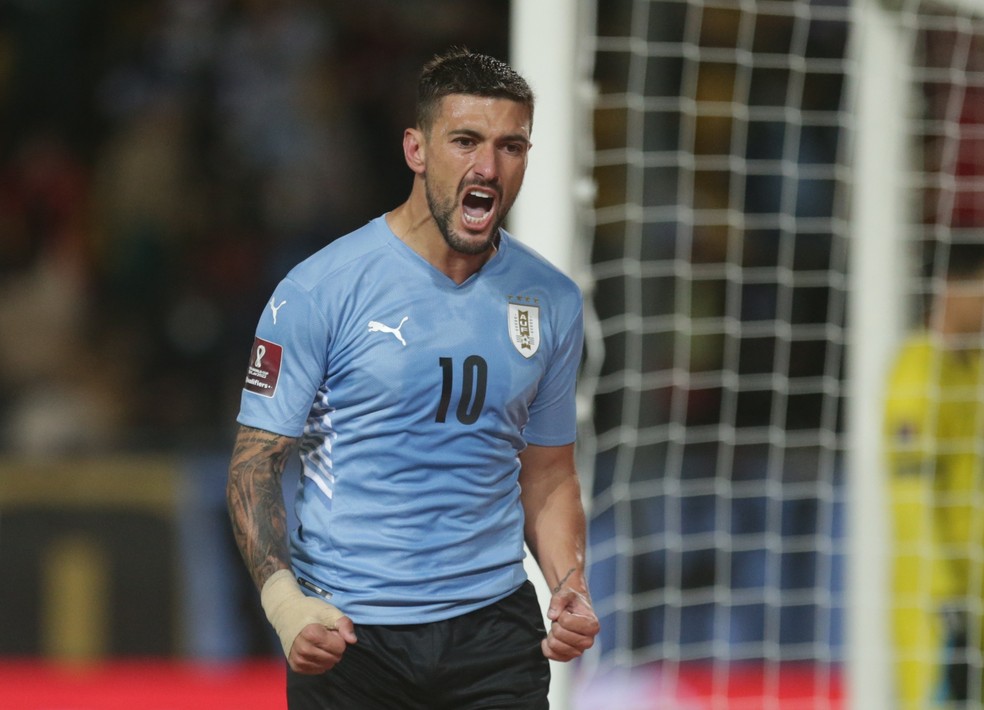 Arrascaeta comemora o gol marcado pelo Uruguai contra a Bolívia — Foto: Reuters