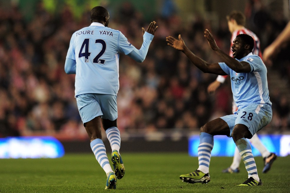 Yaya Touré pelo Manchester City — Foto: Getty Images