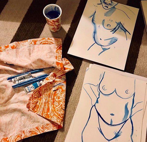 As ilustrações divulgadas pela atriz Lena Dunham (Foto: Instagram)