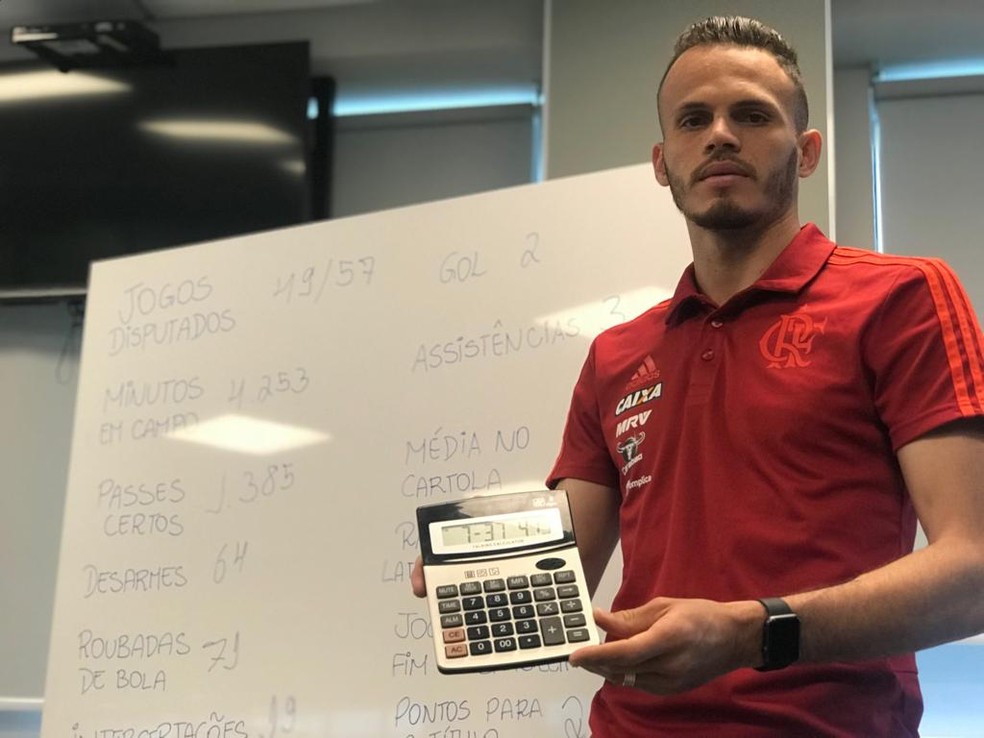 Ren&ecirc; usa os n&uacute;meros para avaliar seu desempenho com a camisa do Flamengo &mdash; Foto: Cah&ecirc; Mota / GloboEsporte.com