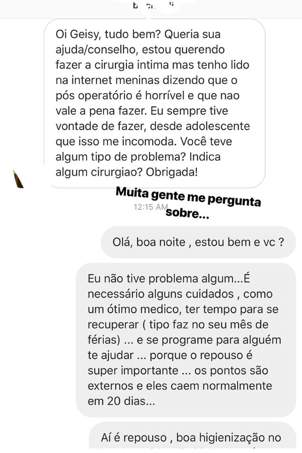 Geisy Arruda comenta cirurgia íntima (Foto: Instagram/Reprodução) Geisy Arruda comenta cirurgia íntima (Foto: Instagram/Reprodução)