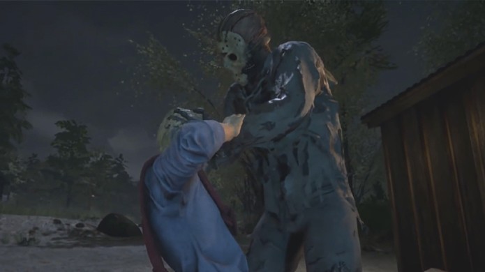 O assassino Jason Voorhees executa suas vítimas de maneira violenta no game Friday the 13th baseado em Sexta-Feira 13 (Foto: Reprodução/YouTube)