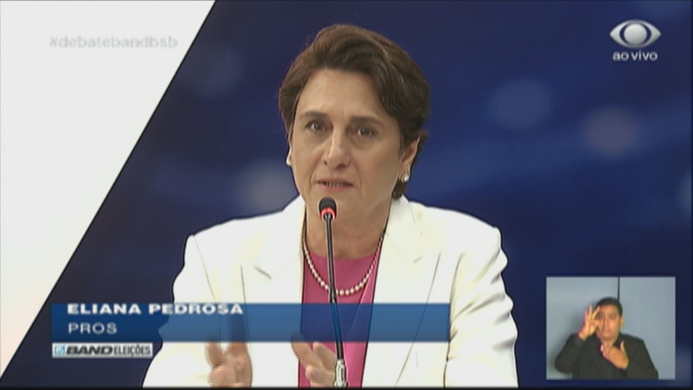 Eliana Pedrosa (Pros), candidata ao governo do Distrito Federal (Foto: TV Band/Reprodução)
