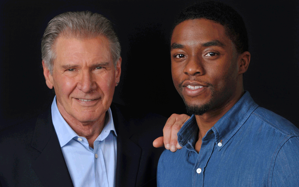 Harrison Ford e Chadwick Boseman, em 2013 — Foto: Chris Pizzello / Invision / Arquivo / AP Photo