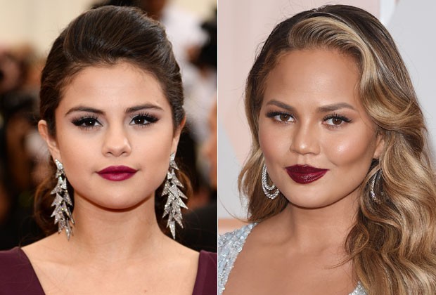 O rosto redondo, como de Selena Gomez e Christine Teigen, é quase tão largo quanto comprido (Foto: Getty Images)
