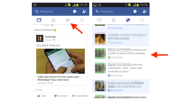 Acessando uma publicação para desativar as notificações de marcação no Facebook para Android (Foto: Reprodução/Marvin Costa)