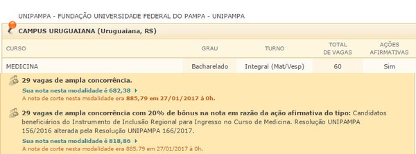 Sete das dez maiores notas de corte parciais do Sisu 2019 incluem bônus  para residentes locais, Guia de carreiras