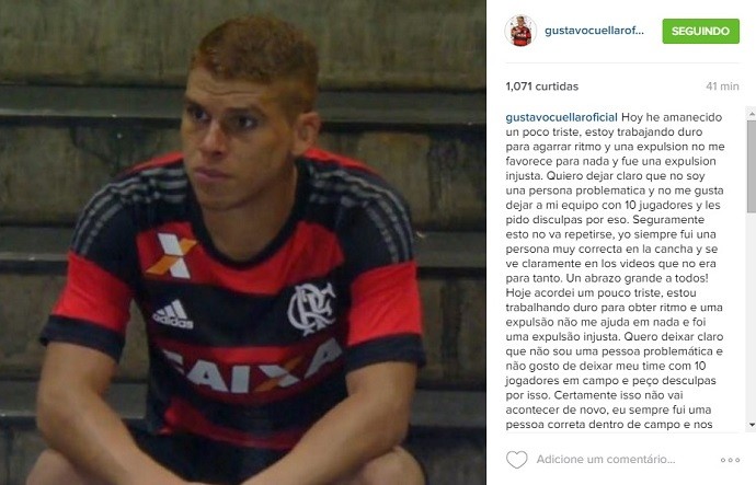 Cuéllar desabafa após expulsão: Nos vídeos vemos que não era para tanto