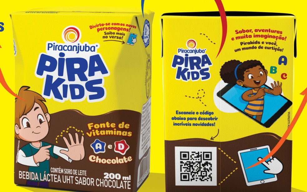 Embalagem atual da Pirakids — Foto: Divulgação/Piracanjuba