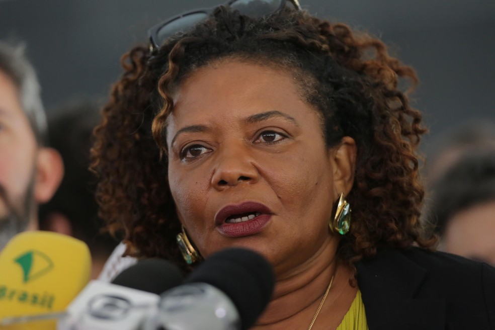 A Ministra da Cultura, Margareth Menezes, durante entrevista no Palácio do Planalto em janeiro de 2023 — Foto: WALLACE MARTINS/FUTURA PRESS/FUTURA PRESS/ESTADÃO CONTEÚDO