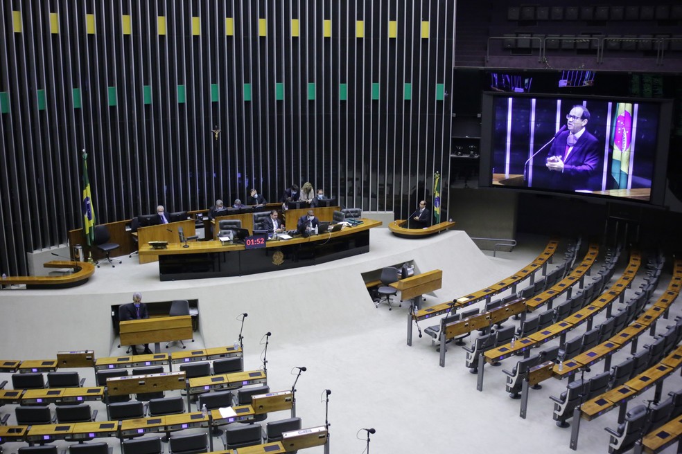 Plenário da Câmara dos Deputados durante votação no dia 24 de fevereiro deste ano — Foto: Paulo Sergio / Câmara dos Deputados