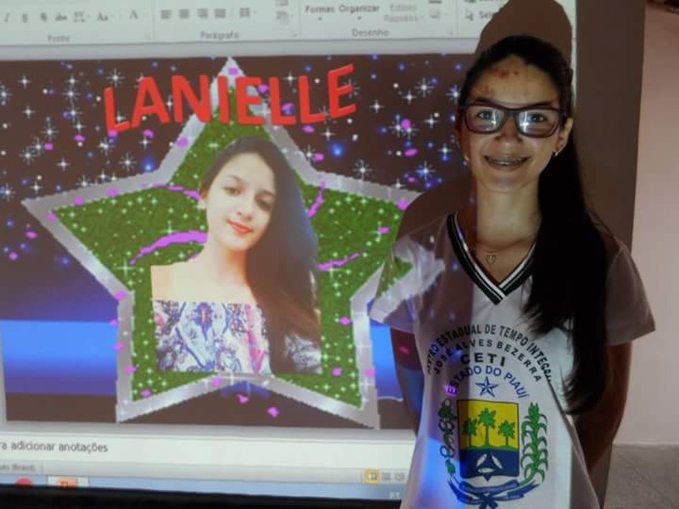 Lanielle conquista estrelas como melhor desempenho desde o 1º ano do Ensino Médio.  — Foto: Divulgação/Arquivo pessoal 