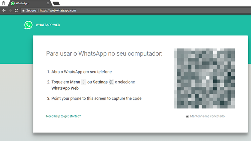 Faça login na segunda conta do WhatsApp via aba anônima (Foto: Reprodução/Paulo Alves)