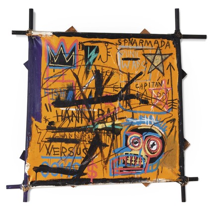 Tela 'Hannibal', de Jean-Michel Basquiat, leiloada em 2020 pela Sotheby’s, em Londres  — Foto: Divulgação/Sotheby’s