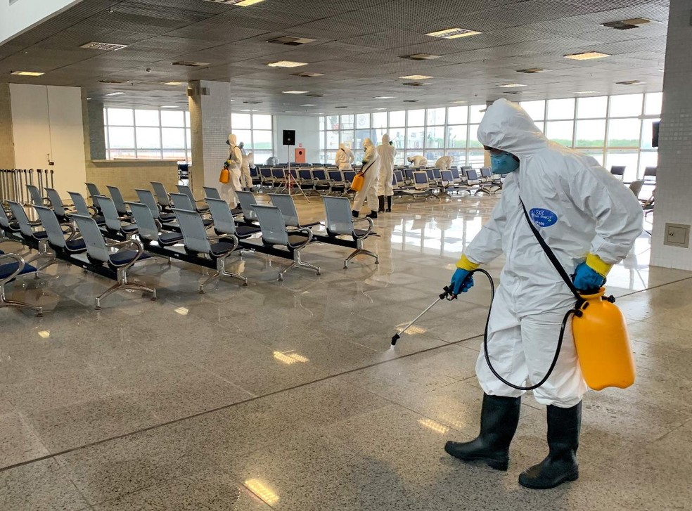 Porto de Natal passou por desinfecção por causa do novo coronavírus — Foto: Sargento Damião