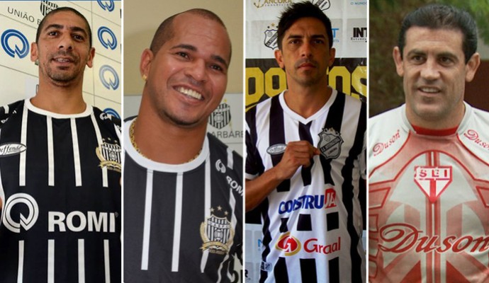 Acosta, Aloísio Chulapa, Luís Mário e Finazzi passaram pela região de Campinas em 2014 (Foto: Editoria de Arte / GloboEsporte.com)