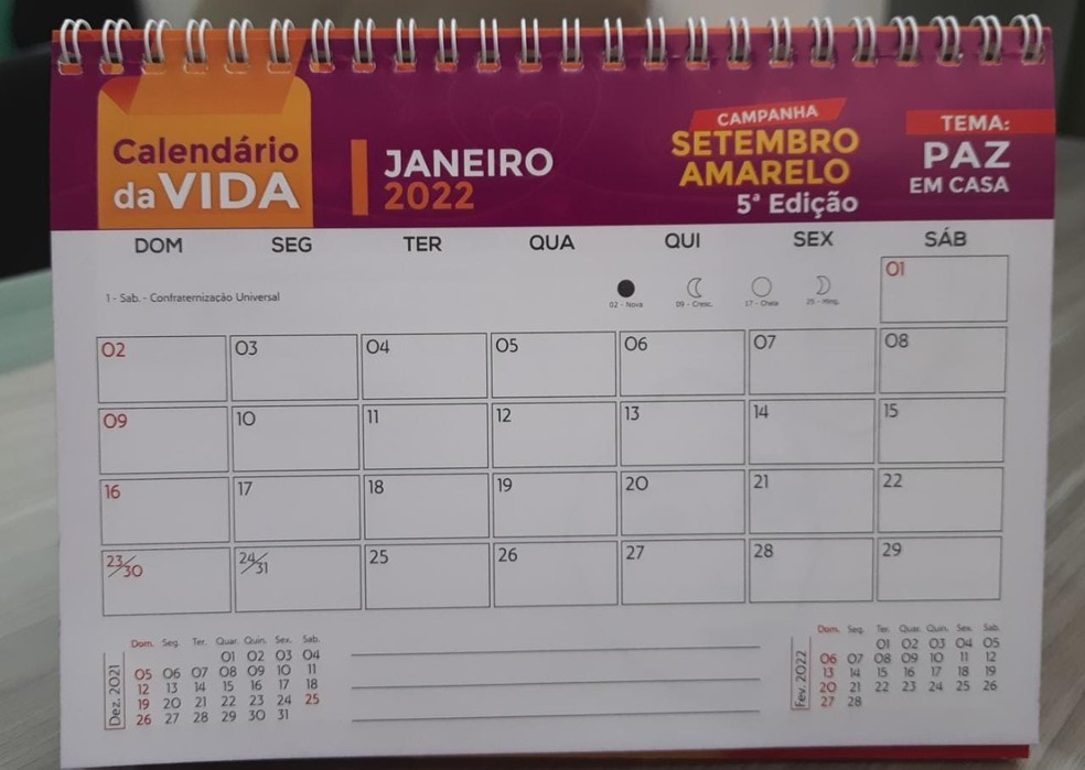 "Calendário da Vida" é produzido por presas da Penitenciária Feminina de Tupi Paulista (SP) — Foto: SAP