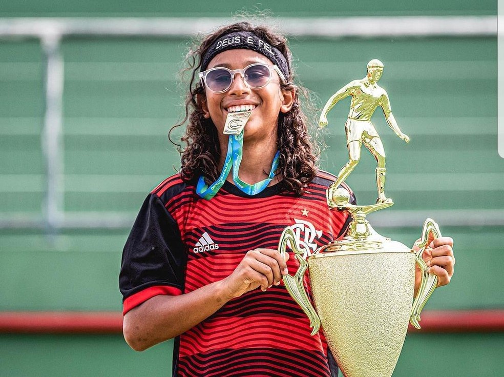 Levy "Cavani", atacante do sub-11 do Flamengo &mdash; Foto:   Ramon Paschoal / @rpaschoal.sports