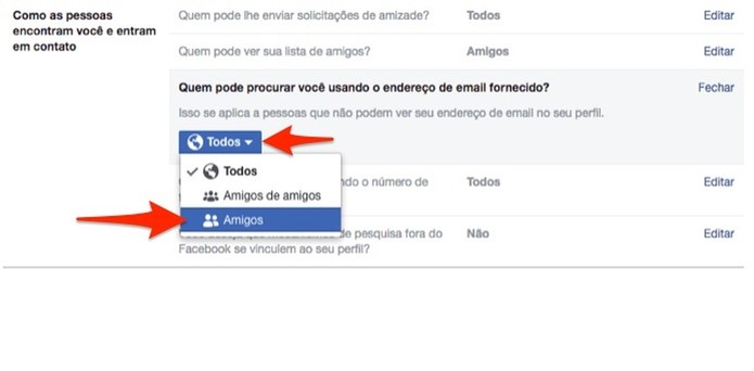 Altere a privacidade da busca por endereço de e-mail em uma conta do Facebook (Foto: Reprodução/Marvin Costa) Altere a privacidade da busca por endereço de e-mail em uma conta do Facebook (Foto: Reprodução/Marvin Costa)