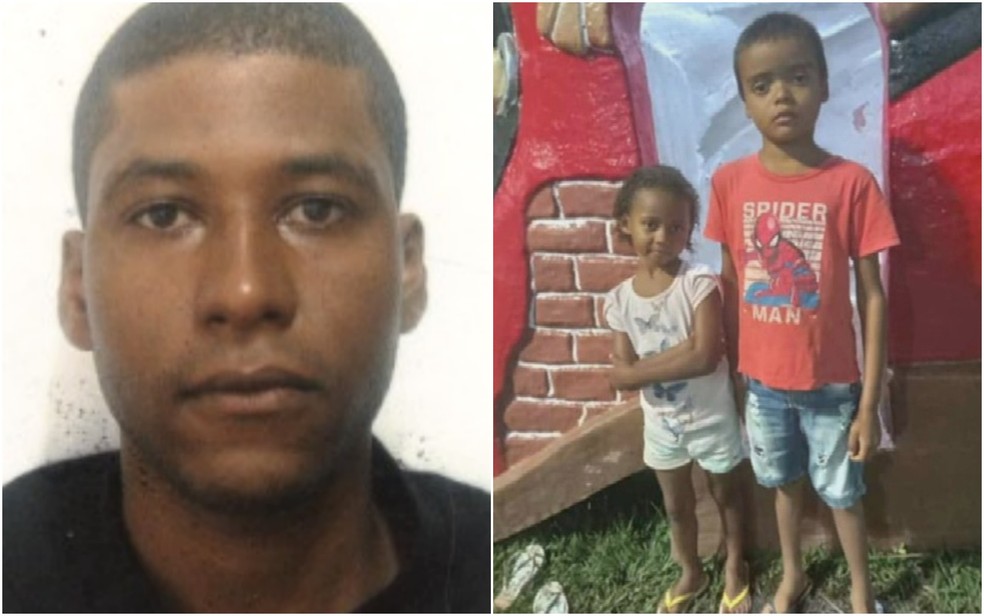 À esquerda, a foto de Reginaldo José Barbosa, suspeito de matar Ayla e Luiz Otávio, de 5 e 7 anos, em Bonópolis, Goiás — Foto: Reprodução/TV Anhanguera