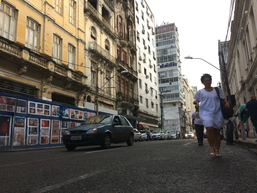 Rua Chile, em Salvador. — Foto: Alan Tiago Alves/G1