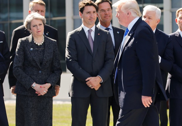Em Bruxelas, Trump passa por May, Trudeau e outros líderes mundiais (Foto: Jonathan Ernst/Reuters)