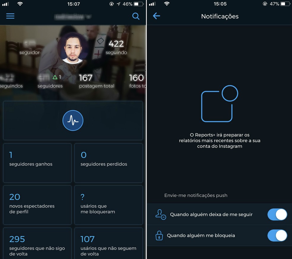 Aplicativos disponíveis para Android e iPhone (iOS) “denunciam” possíveis stalkers no Instagram  — Foto: Reprodução/Rodrigo Fernandes