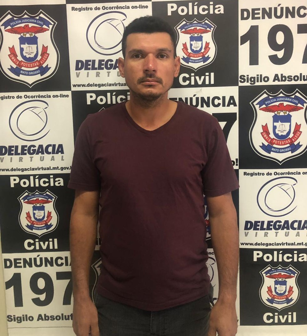 Haroldo Duarte da Silveira, de 32 anos, foi preso em CuiabÃ¡ â Foto: PolÃ­cia Civil/DivulgaÃ§Ã£o