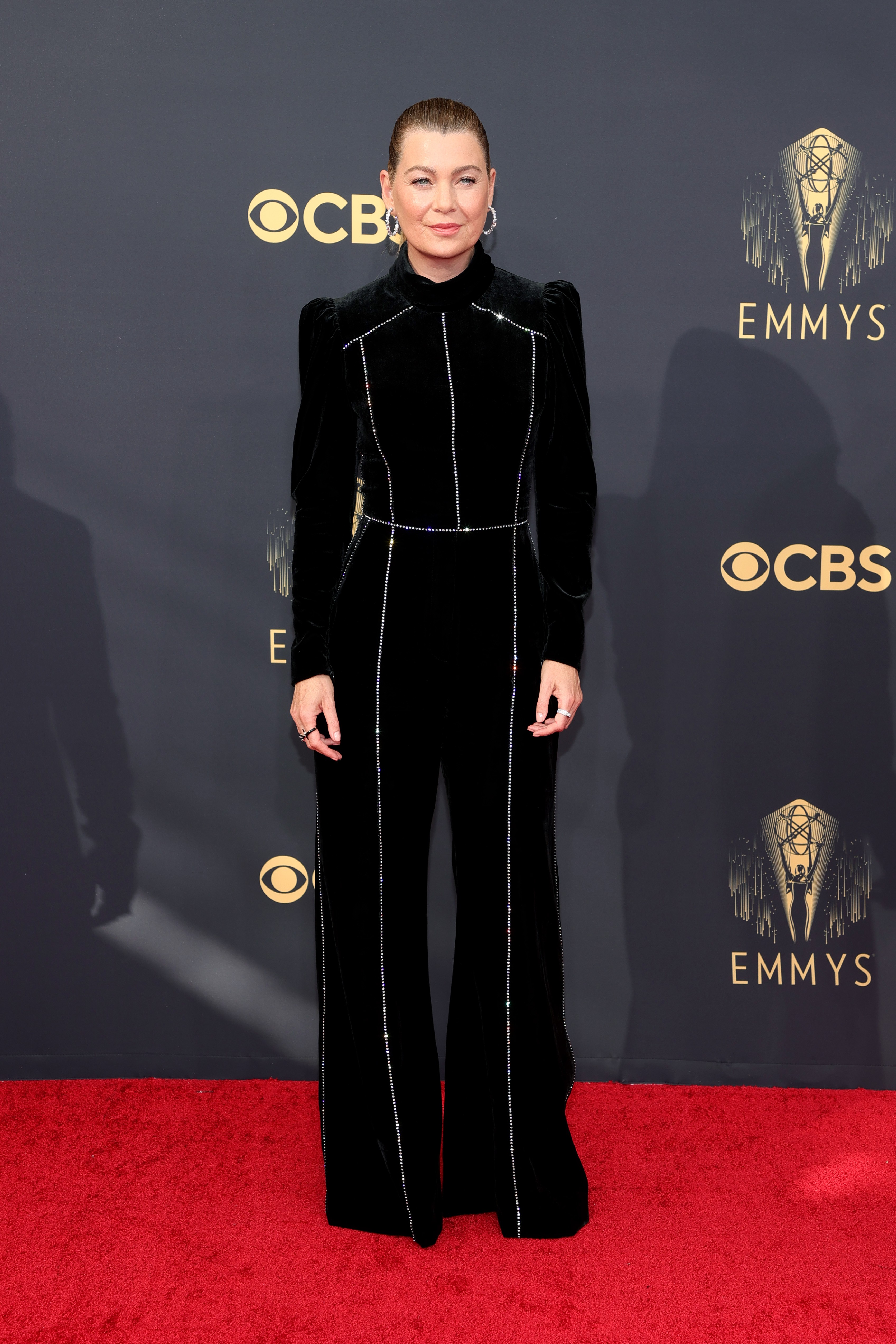 LOS ANGELES, CALIFORNIA - SEPTEMBER 19: Ellen Pompeo attends the 73rd Primetime Emmy Awards at L.A. LIVE on September 19, 2021 in Los Angeles, California. (Photo by Rich Fury/Getty Images) (Foto: Getty Images)