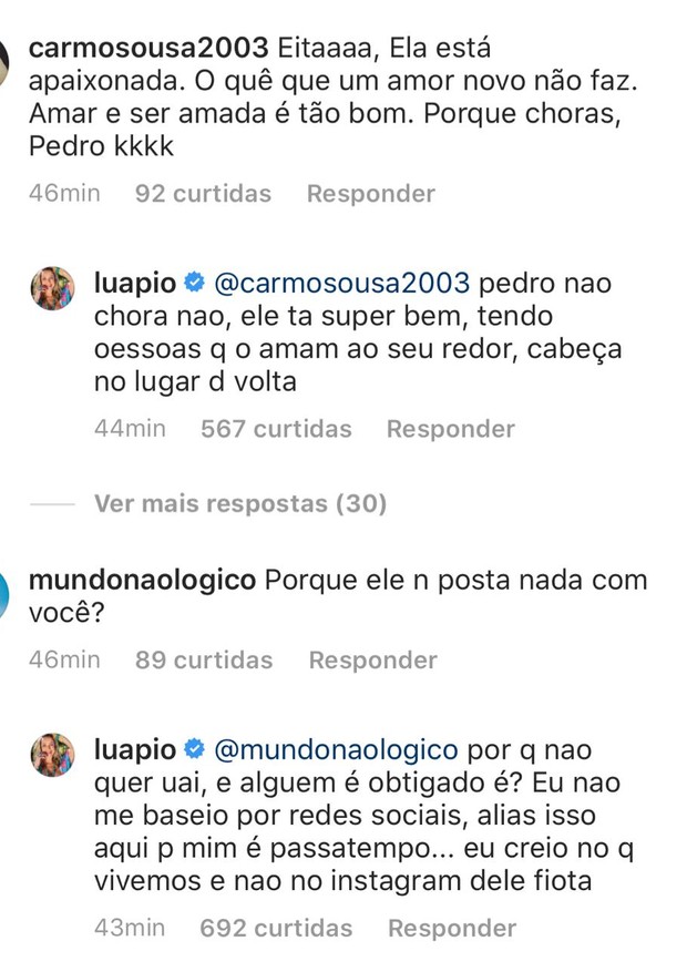Luana Piovani responde comentários (Foto: Reprodução/Instagram)