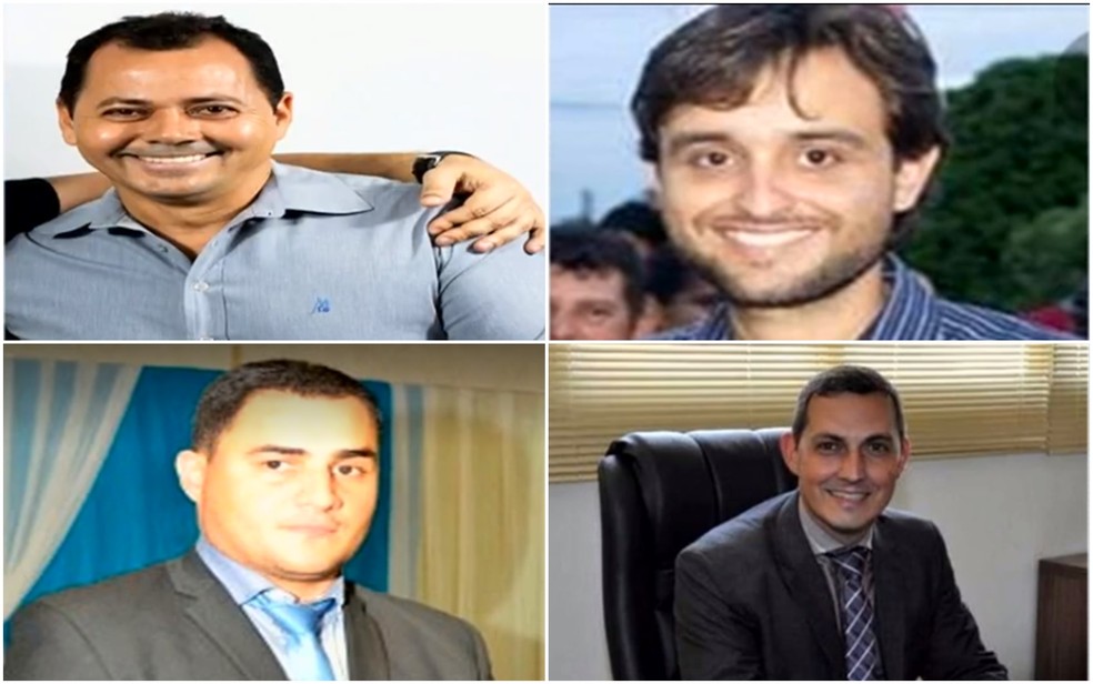 Milton M10 (PSD), Diogo (Podemos), Carlos Henrique (PP) e Ze Willian (PL), foram eleitos com 100% dos vontos em suas respectivas cidades, em Goiás.  — Foto: Reprodução/TV Anhanguera