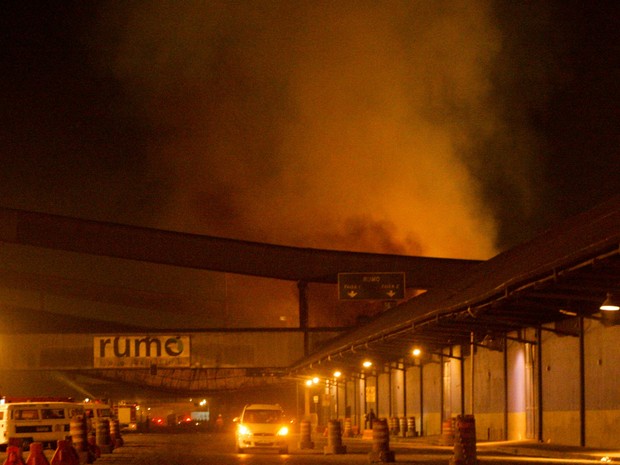 incêndio fogo porto de santos (Foto: Delamonica/Futura Press/Estadão Conteúdo)