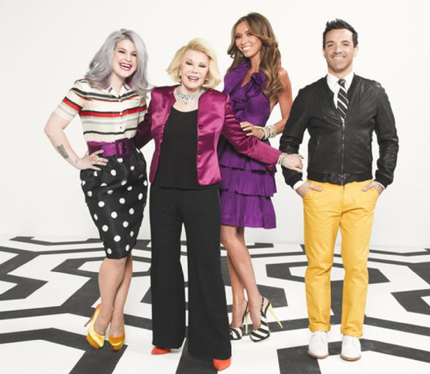 'Fashion Police': Kelly Osbourne, Joan Rivers, Giuliana Rancic e George Kotsiopoulos (Foto: Reprodução)