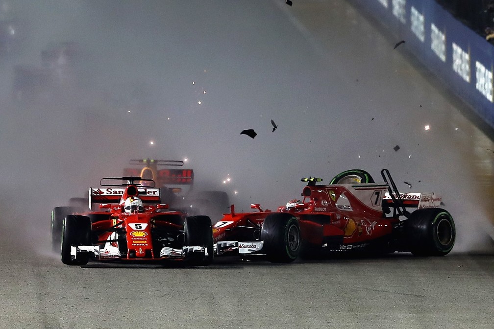 O drama da Ferrari em Cingapura (Foto: Getty Images)