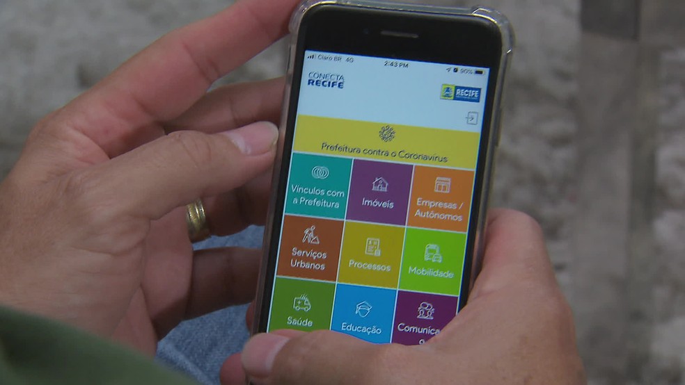 O Conecta Recife reúne em um aplicativo informações e serviços referentes à Prefeitura do Recife — Foto: Reprodução/TV Globo