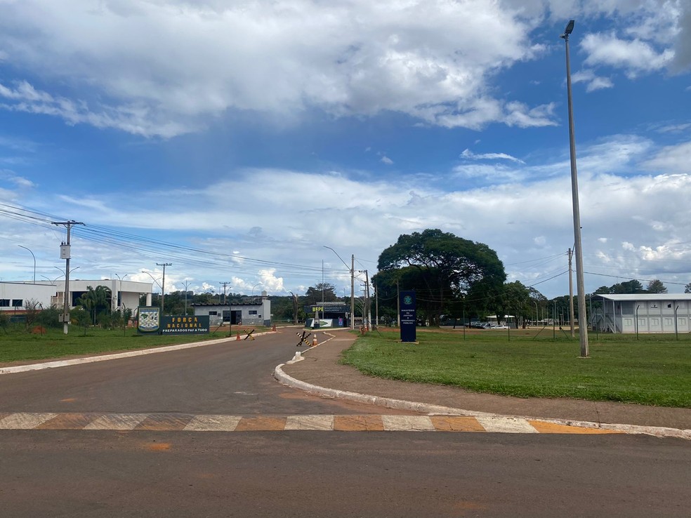 Batalhão da Força Nacional no Gama, em Brasília, onde major foi morto com tiro na cabeça — Foto: Sthefanny Loredo/ TV Globo