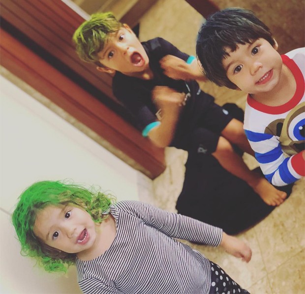 Liz, Dom e Bem, filhos de Luana Piovani e Pedro Scooby (Foto: Reprodução/Instagram)