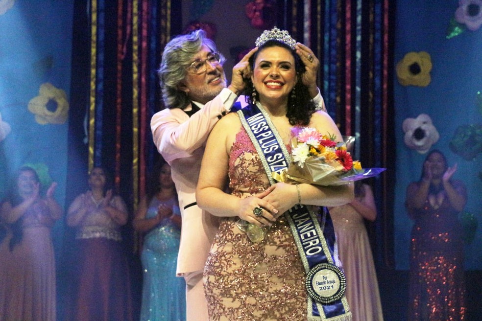 Anna Karina durante a coroação: ela foi para o concurso por influência da família — Foto: Divulgação/Márcia Salles