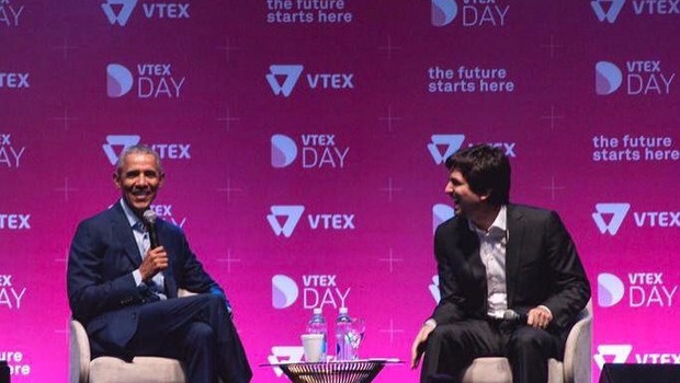 Barack Obama, durante o VTEX Day (Foto: Reprodução/InstagramVTEX)